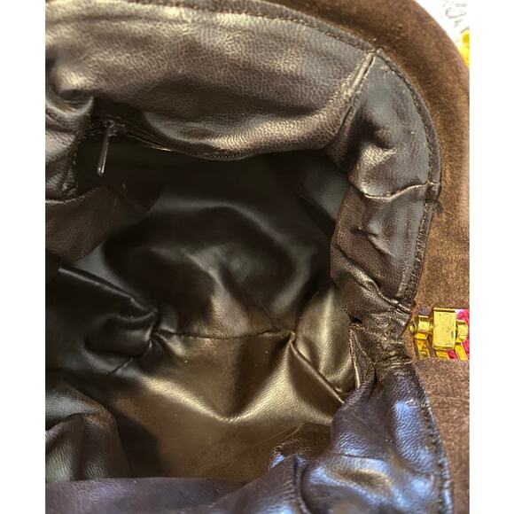 BRIZZOLARI Brown SUEDE Leather‎ CROSSBODY Tassel Purse Made in Italy - Picture 10 of 10